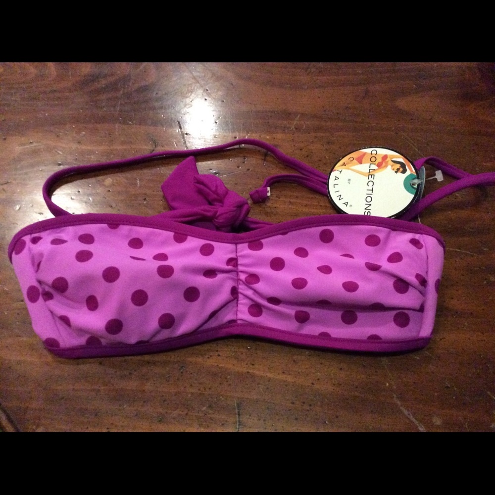 Catalina S 4-6 polka dot reversible swim top
